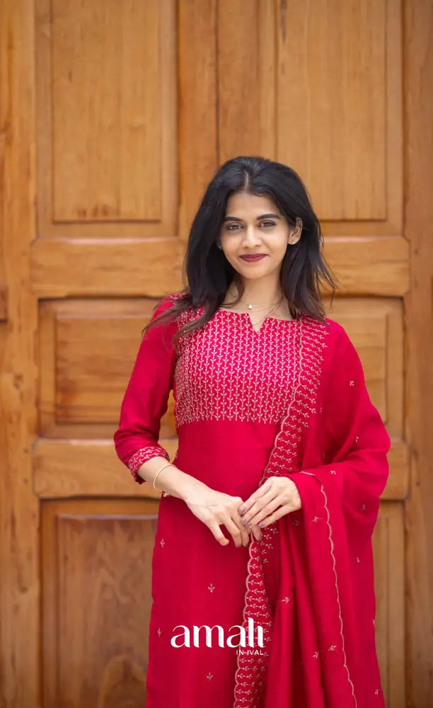 Nakshatra Georgette Salwar - Dark Pink salwar