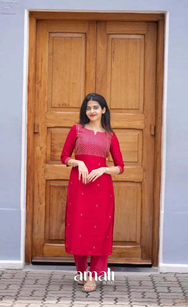 Nakshatra Georgette Salwar - Dark Pink salwar