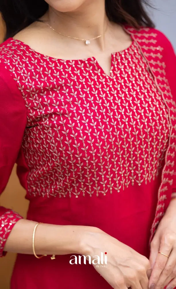 Nakshatra Georgette Salwar - Dark Pink salwar
