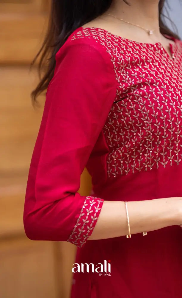 Nakshatra Georgette Salwar - Dark Pink salwar