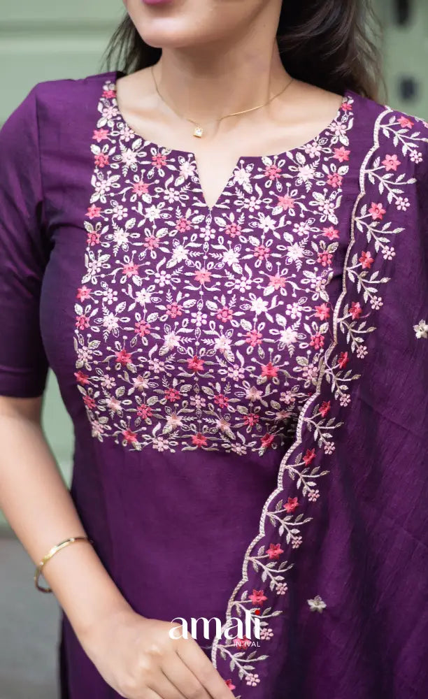 Nakshatra Georgette Salwar - Dark Purple salwar