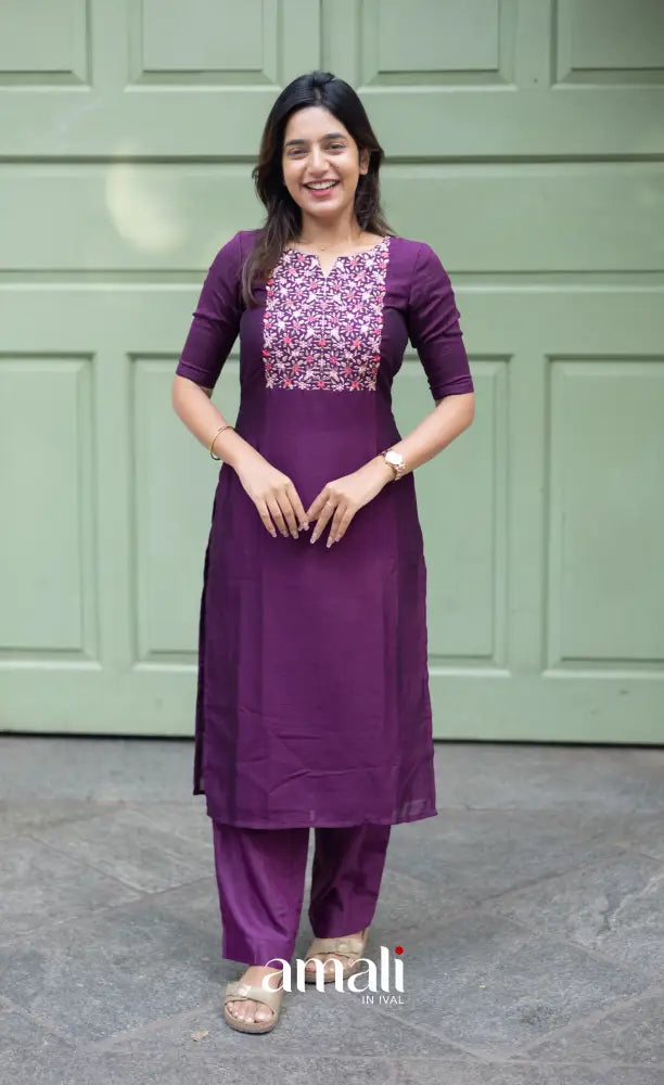 Nakshatra Georgette Salwar - Dark Purple salwar
