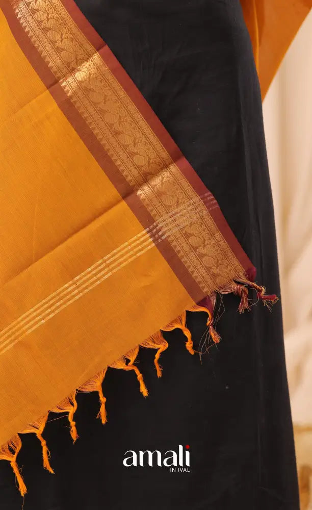 Orange With Maroon Chettinad Cotton Dupatta salwar