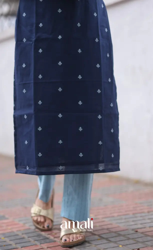 Priyo co-ord set- Navy Blue and Sky Blue salwar