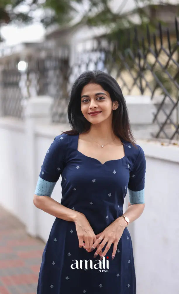 Priyo co-ord set- Navy Blue and Sky Blue salwar