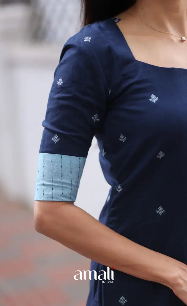Priyo co-ord set- Navy Blue and Sky Blue salwar