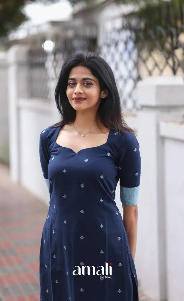 Priyo co-ord set- Navy Blue and Sky Blue salwar