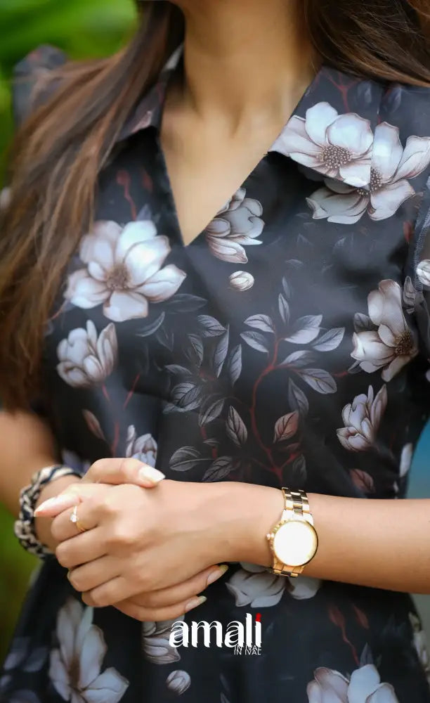 Priyo Organza Kurti - Black Co-ord sets