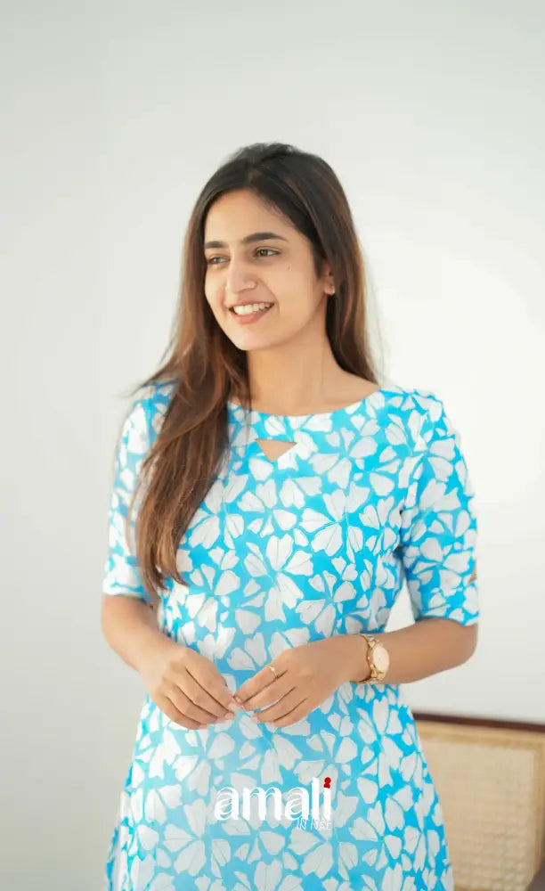 Priyo Organza Kurti - Light Blue Co-ord sets