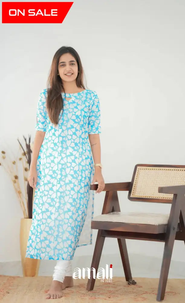 Priyo Organza Kurti - Light Blue Co-ord sets
