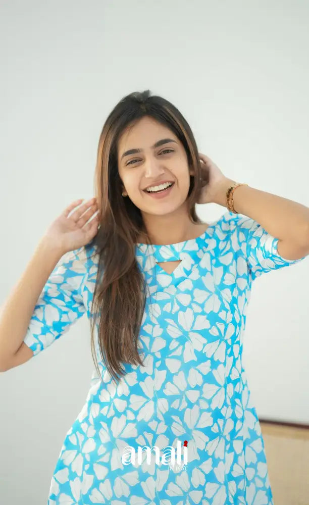 Priyo Organza Kurti - Light Blue Co-ord sets