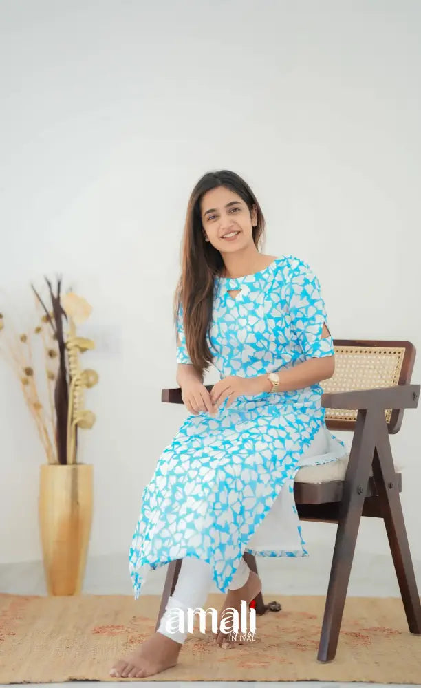 Priyo Organza Kurti - Light Blue Co-ord sets