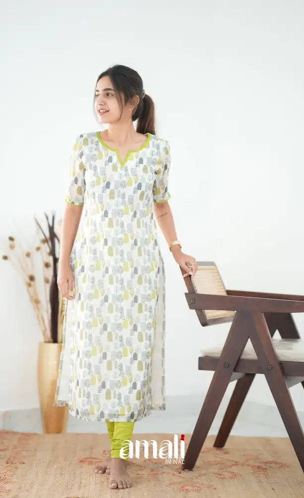 Priyo Organza Kurti - White Co-ord sets