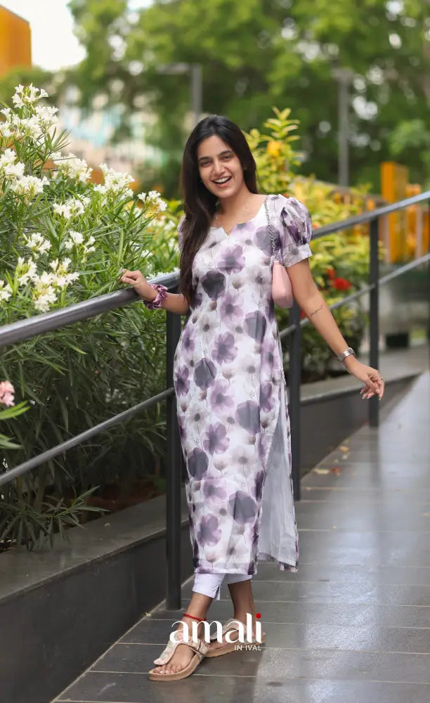 Priyo Organza Kurti - White Co-ord sets