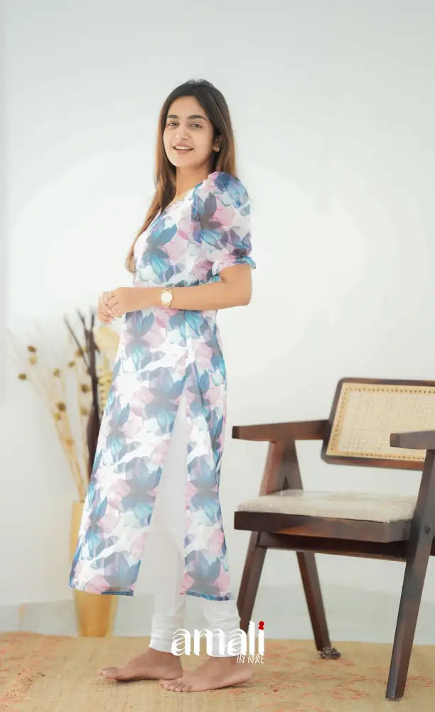 Priyo Organza Kurti - White Co-ord sets