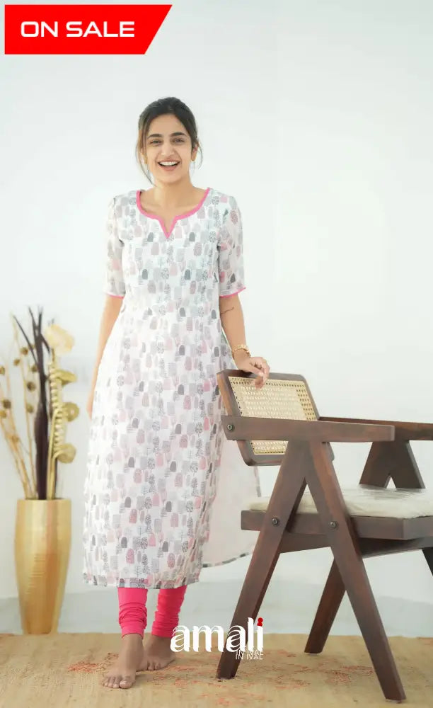 Priyo Organza Kurti - White Co-ord sets