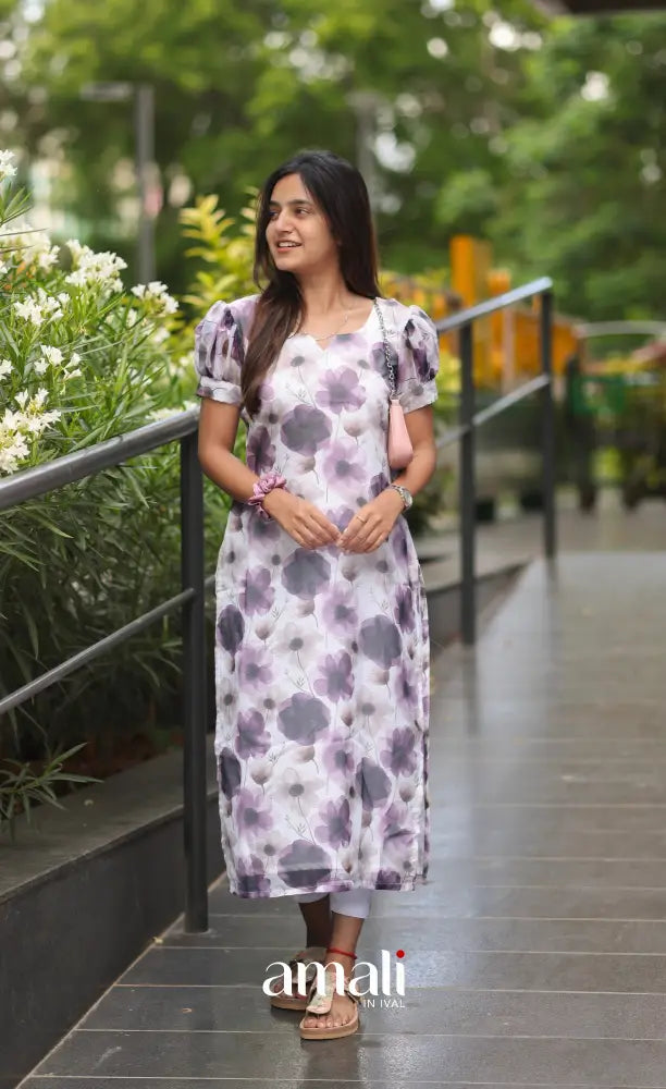 Priyo Organza Kurti - White Co-ord sets