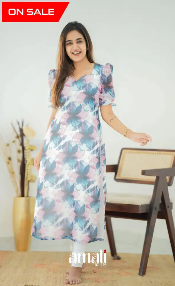 Priyo Organza Kurti - White Co-ord sets