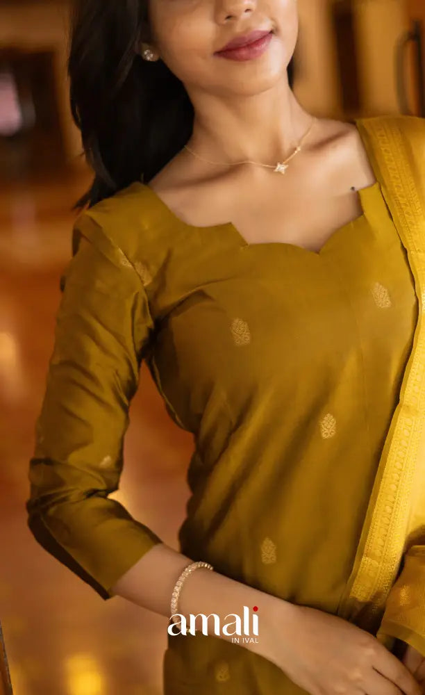 Sanvi Blended Silk Salwar - Mustard salwar