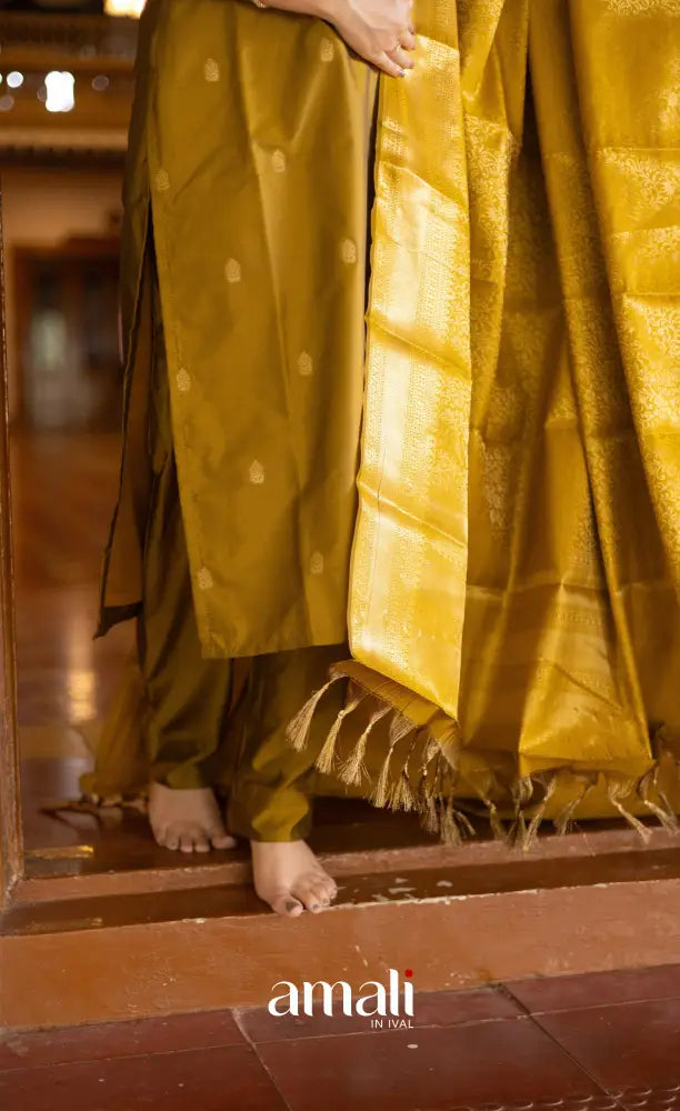 Sanvi Blended Silk Salwar - Mustard salwar