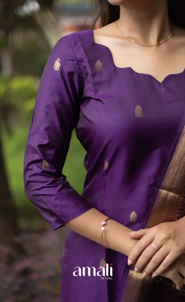 Sanvi Blended Silk Salwar - Purple salwar
