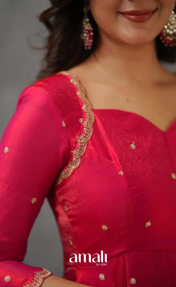 Scape Silk Anarkali - Dark Pink Anarkalis