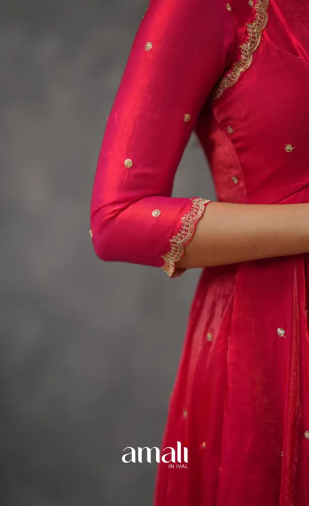 Scape Silk Anarkali - Dark Pink Anarkalis