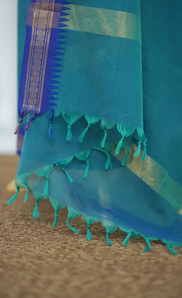 Swara Salwar - Blue and Royal Blue Chettinad Cotton Unstitched Salwar salwar
