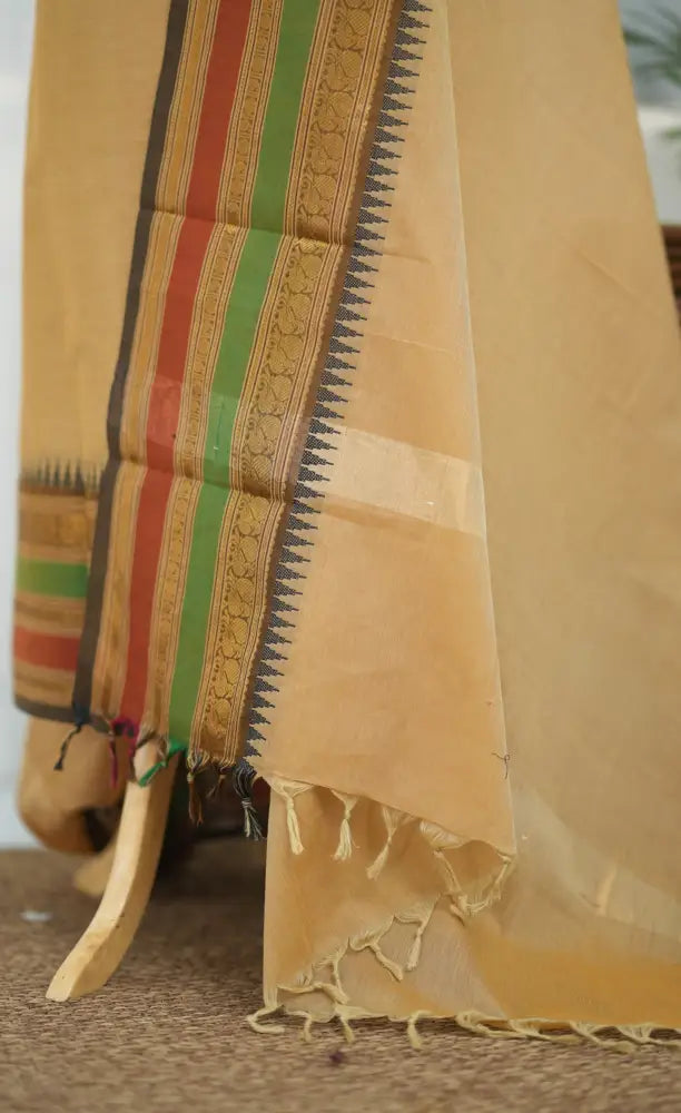 Swara Salwar - Light Brown Chettinad Cotton Unstitched Salwar salwar