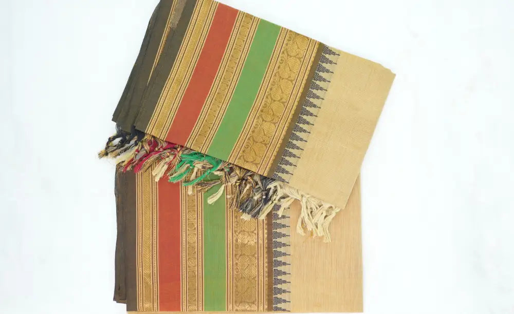 Swara Salwar - Light Brown Chettinad Cotton Unstitched Salwar salwar