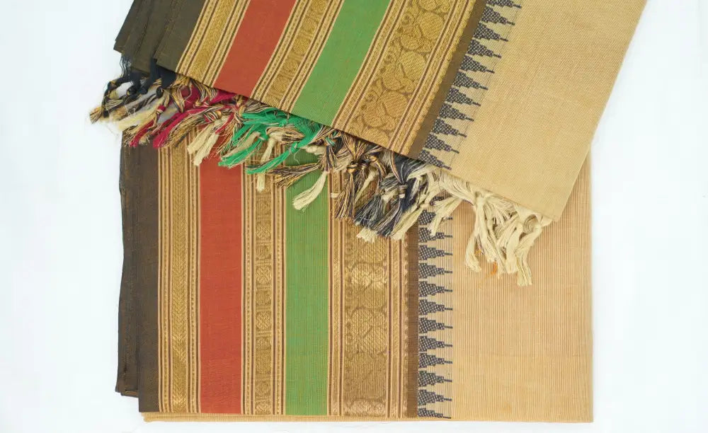 Swara Salwar - Light Brown Chettinad Cotton Unstitched Salwar salwar