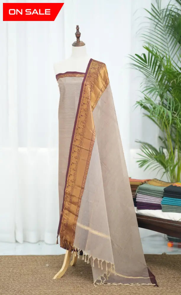 Swara Salwar - Mauve and Maroon Chettinad Cotton Unstitched Salwar salwar