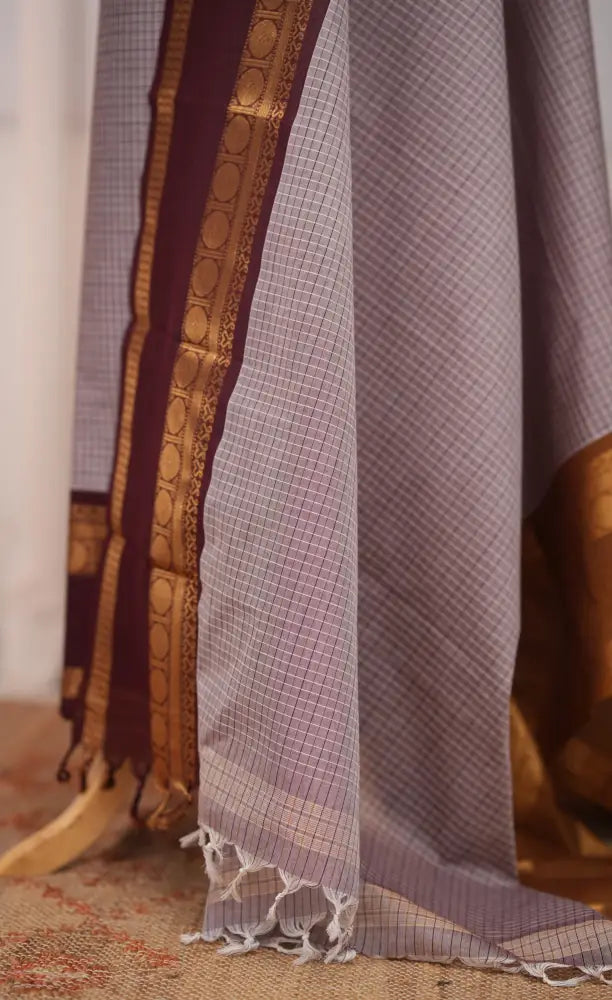 Swara Salwar - Mauve and Maroon Chettinad Cotton Unstitched Salwar salwar