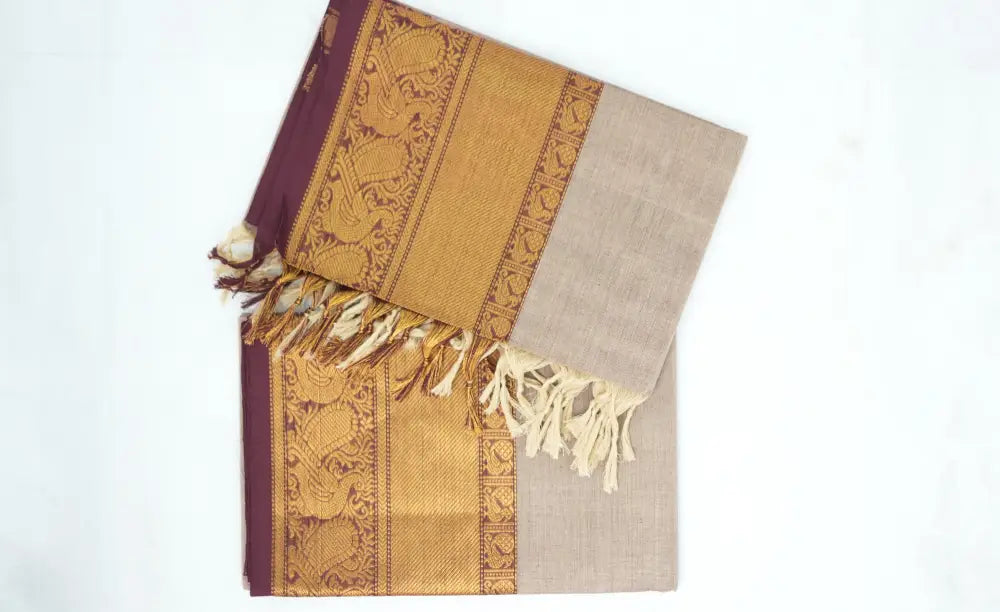 Swara Salwar - Mauve and Maroon Chettinad Cotton Unstitched Salwar salwar