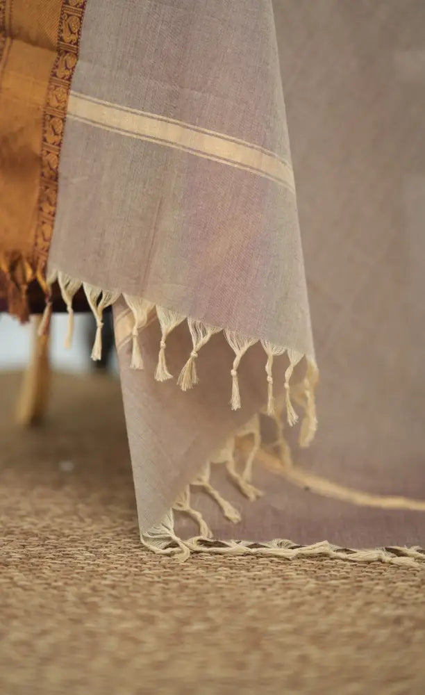 Swara Salwar - Mauve and Maroon Chettinad Cotton Unstitched Salwar salwar