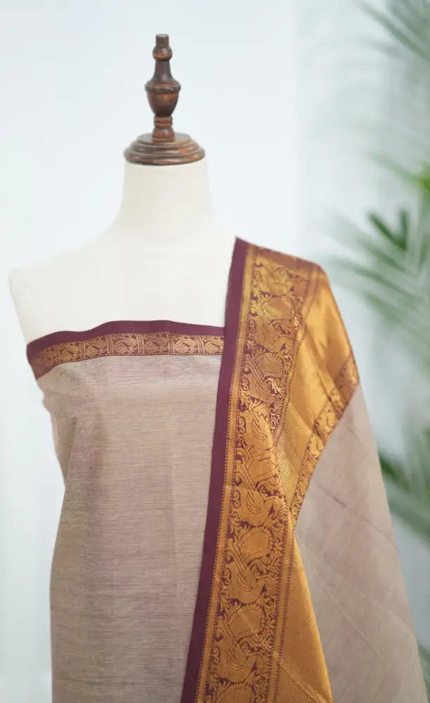 Swara Salwar - Mauve and Maroon Chettinad Cotton Unstitched Salwar salwar