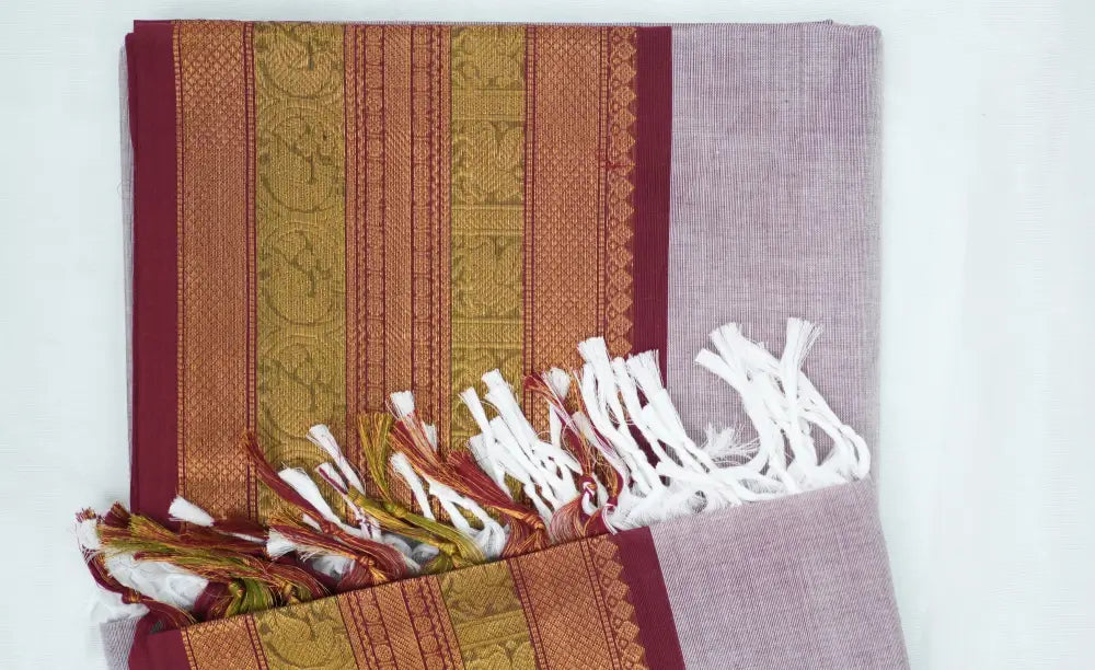 Swara Salwar - Mauve and Maroon Chettinad Cotton Unstitched Salwar salwar