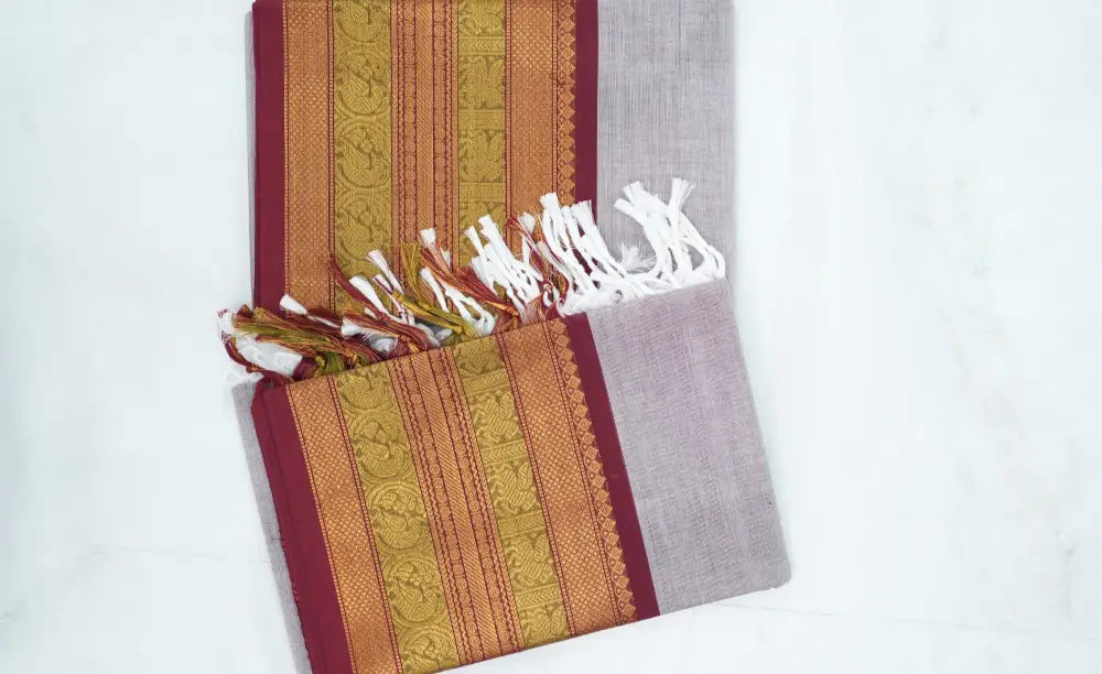 Swara Salwar - Mauve and Maroon Chettinad Cotton Unstitched Salwar salwar