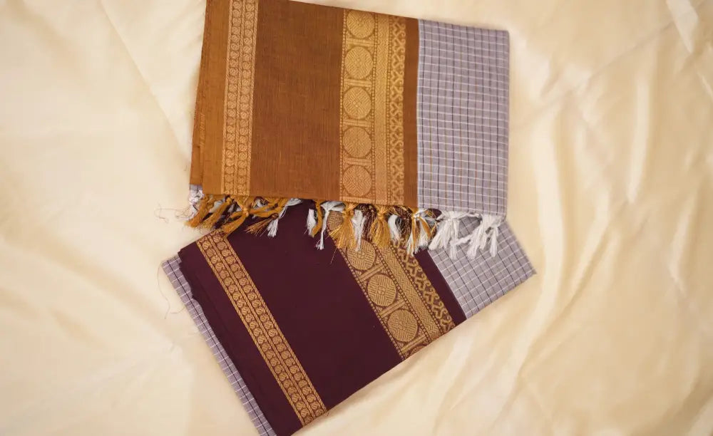 Swara Salwar - Mauve and Maroon Chettinad Cotton Unstitched Salwar salwar