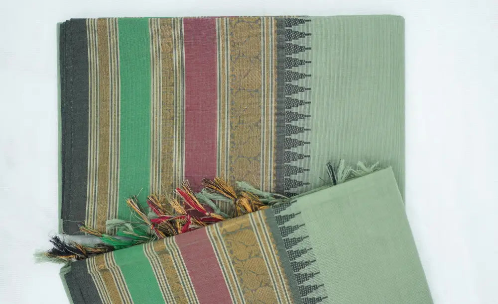 Swara Salwar - Pastel Green Chettinad Cotton Unstitched Salwar salwar