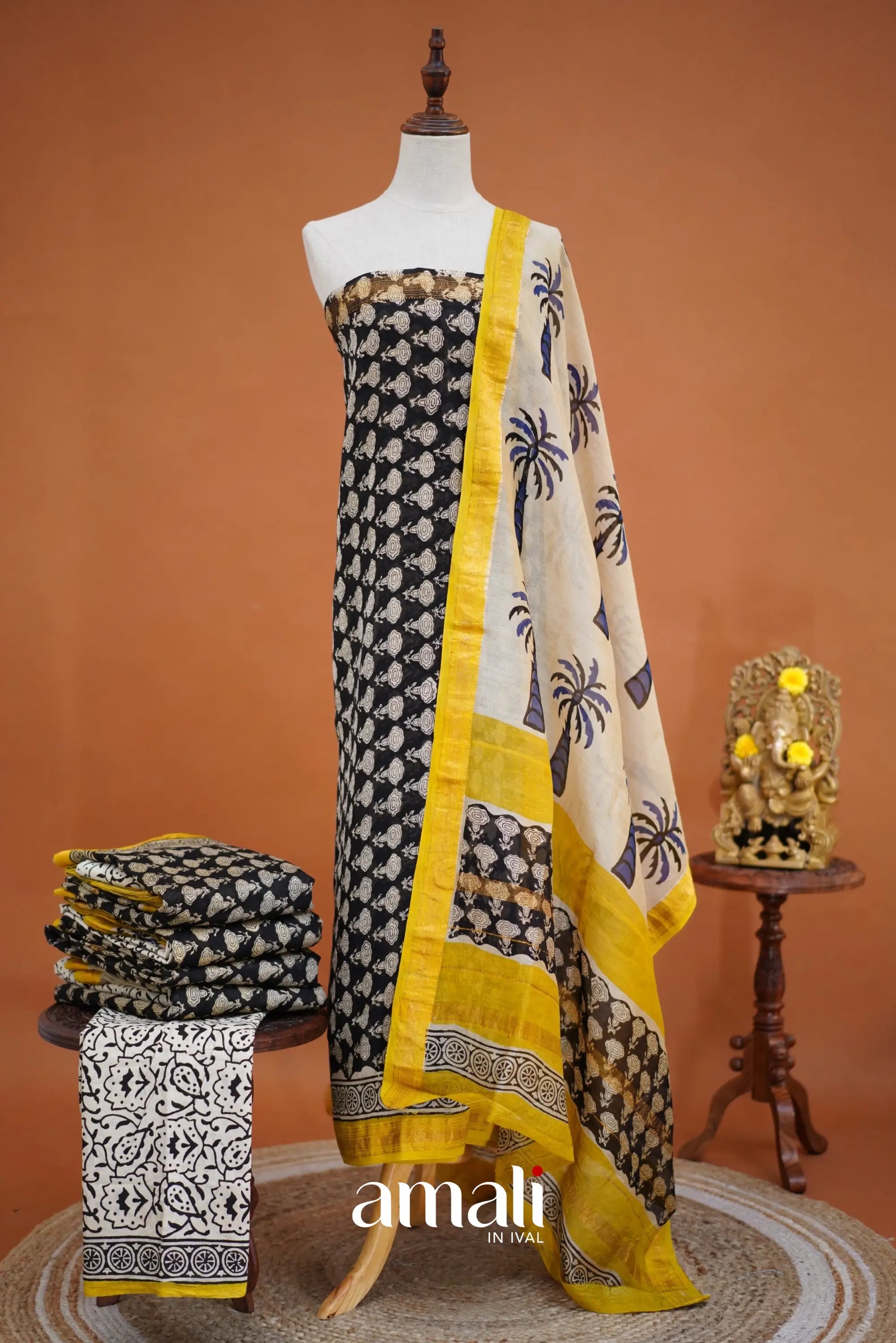 Swara Unstitched Salwar - Black salwar