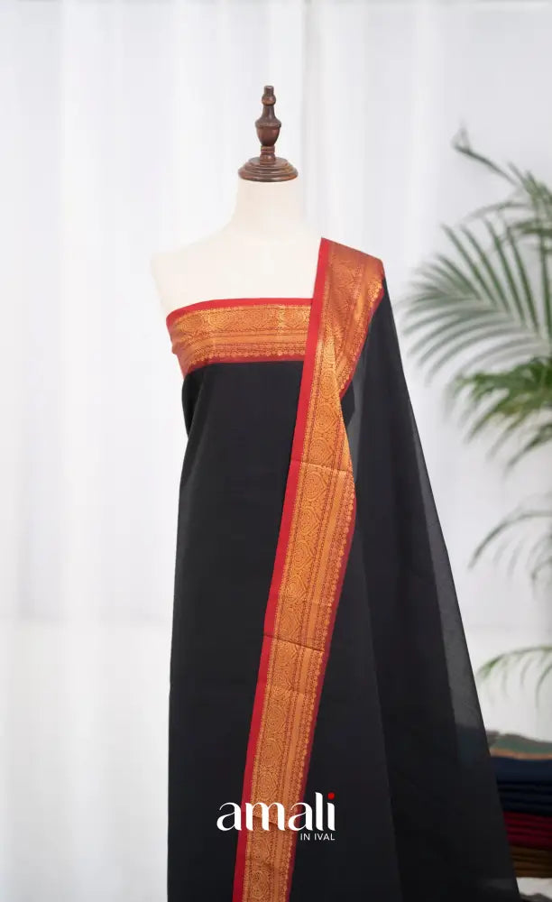 Swara Unstitched Salwar - Black and Maroonish Red salwar