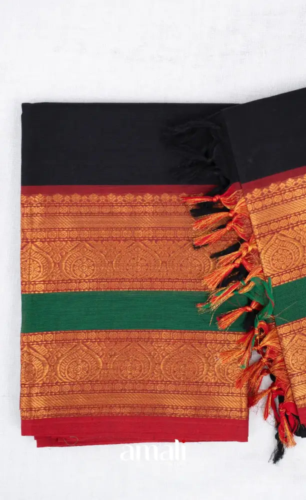 Swara Unstitched Salwar - Black and Maroonish Red salwar