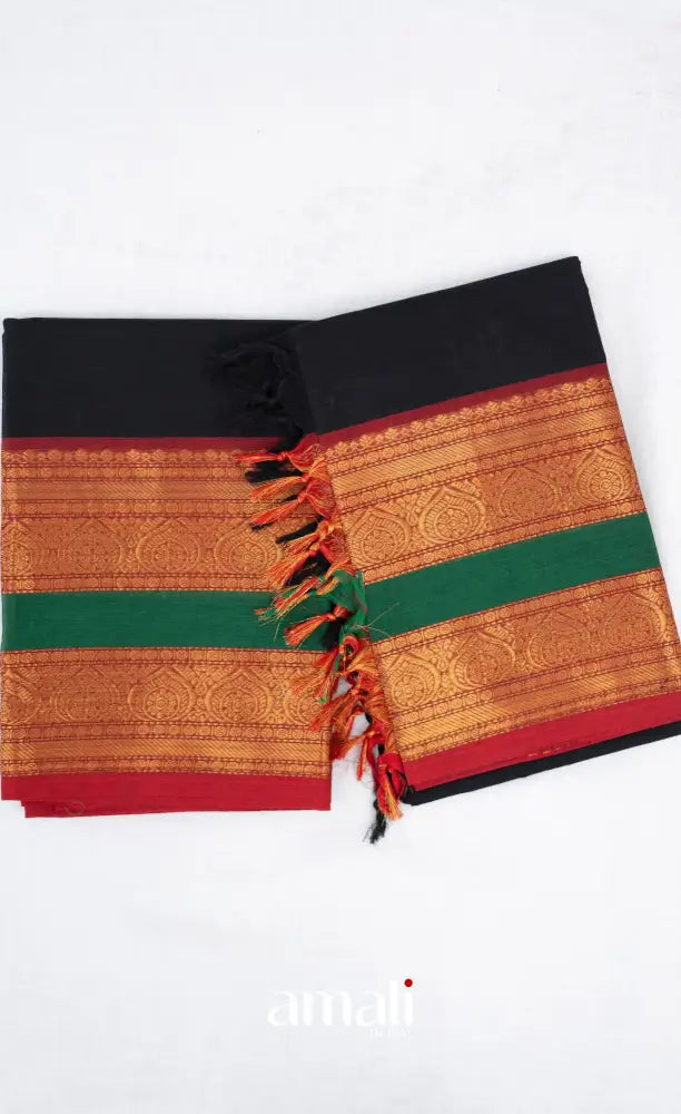 Swara Unstitched Salwar - Black and Maroonish Red salwar