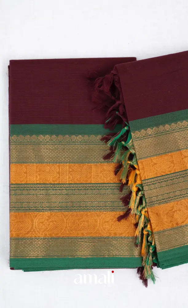 Swara Unstitched Salwar - Dark Maroon and Green salwar