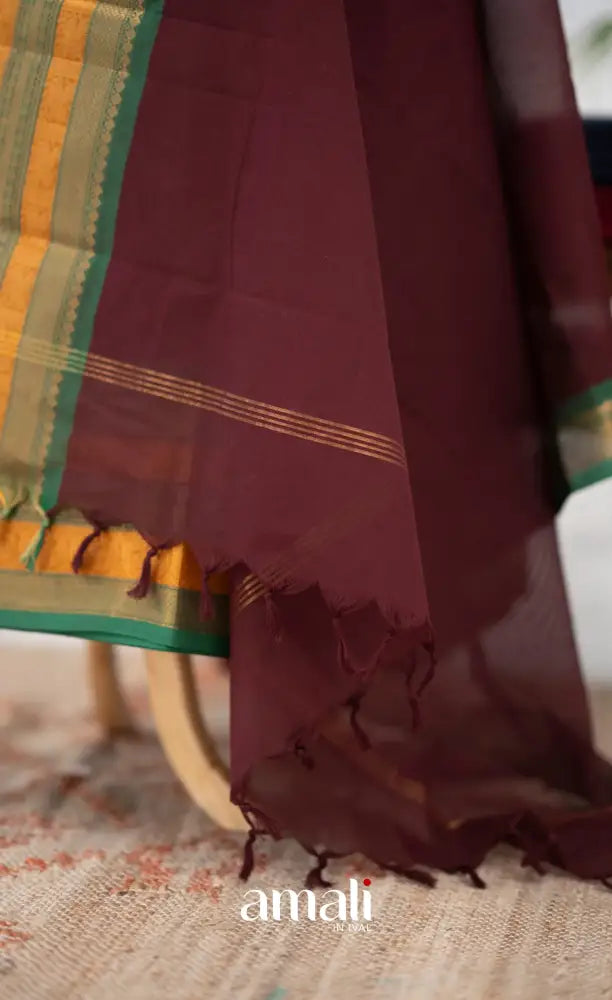 Swara Unstitched Salwar - Dark Maroon and Green salwar