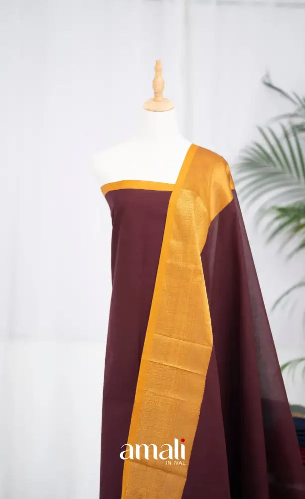 Swara Unstitched Salwar - Dark Maroon and Mustard Yellow salwar