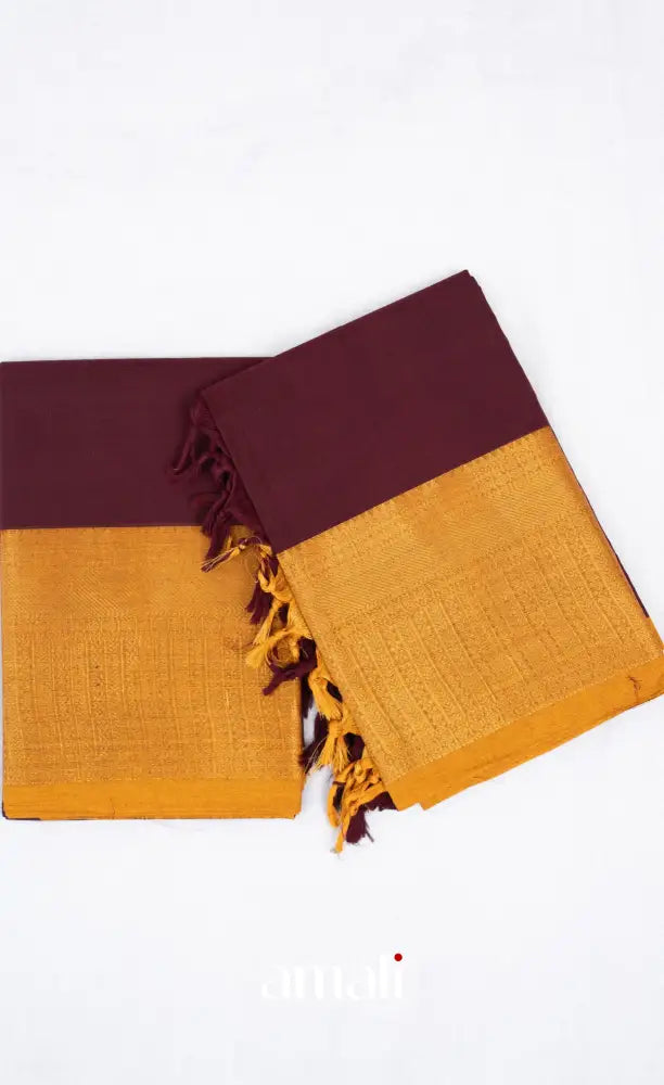 Swara Unstitched Salwar - Dark Maroon and Mustard Yellow salwar