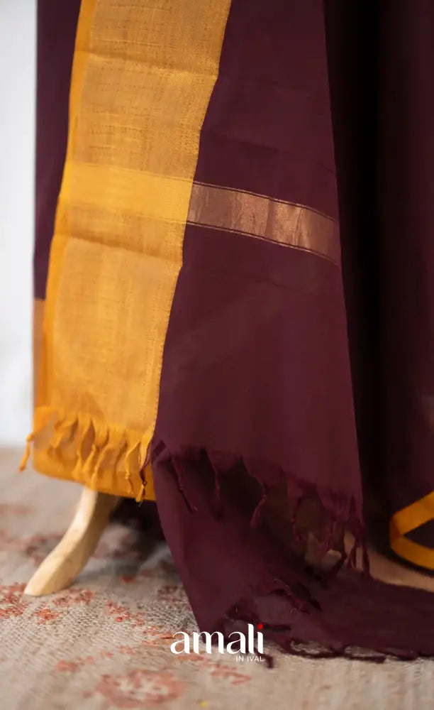 Swara Unstitched Salwar - Dark Maroon and Mustard Yellow salwar