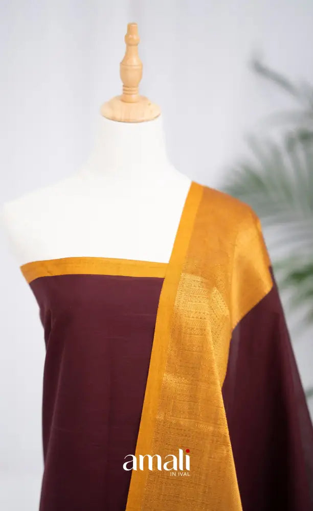 Swara Unstitched Salwar - Dark Maroon and Mustard Yellow salwar